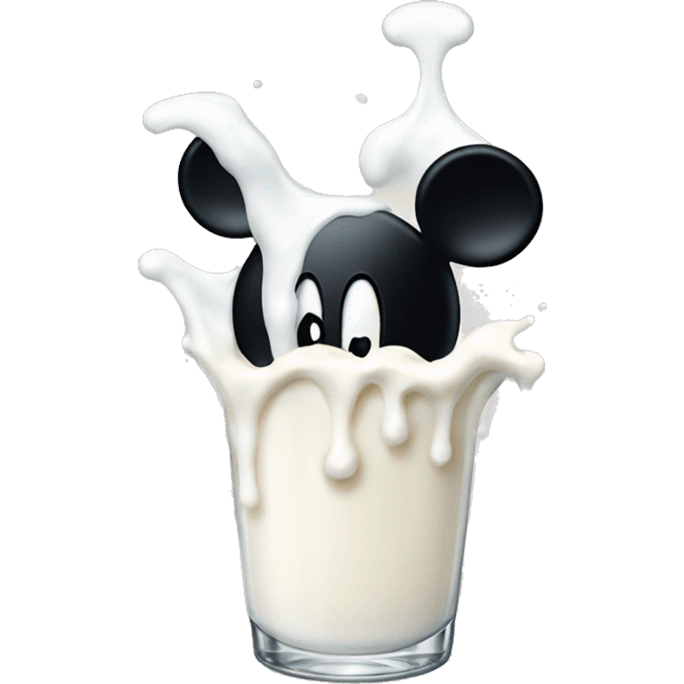 Mickey mouse dripping in milk emoji