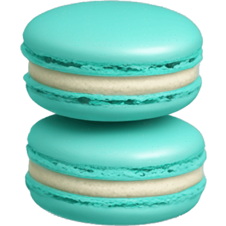 Realistic Light turquoise macaron isolated emoji