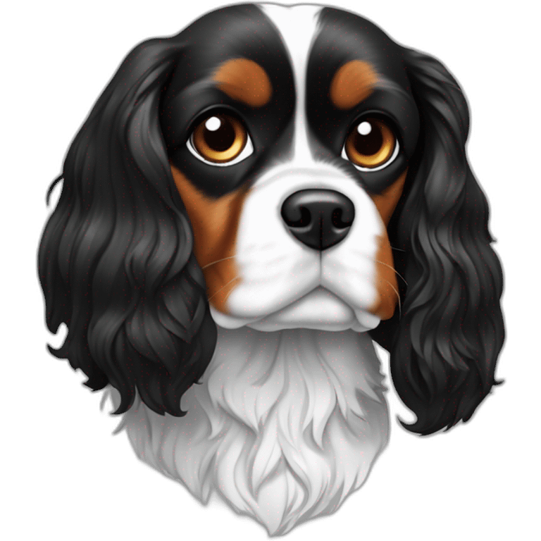 Cavalier King Charles Noir et blanc emoji