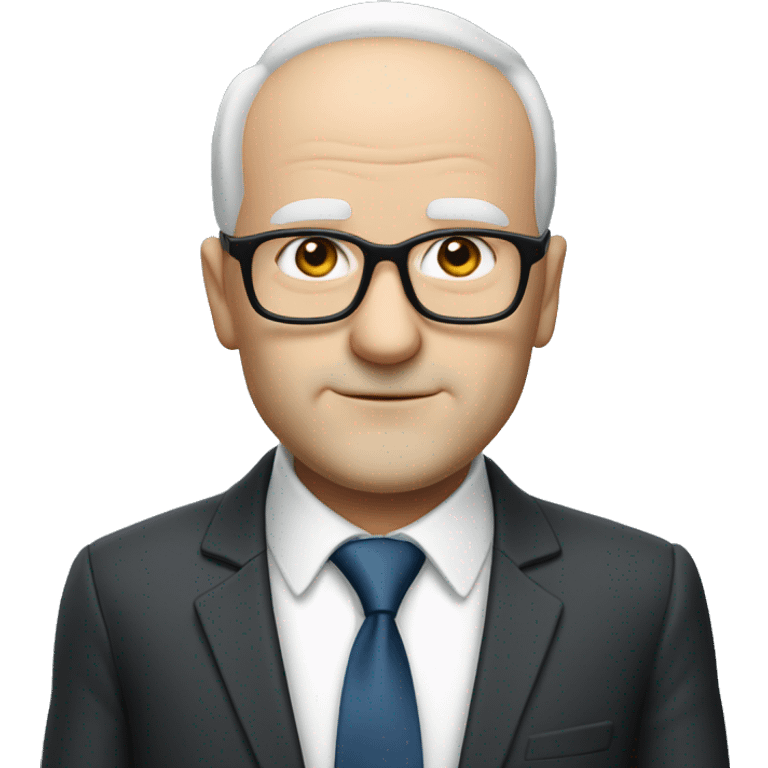 50-year-old organisation consultant, balding, white skin, in suit and tie emoji