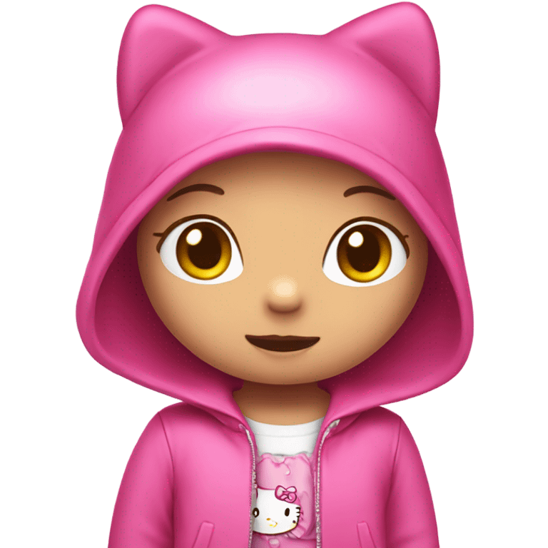 Hello kitty with pink clothes emoji