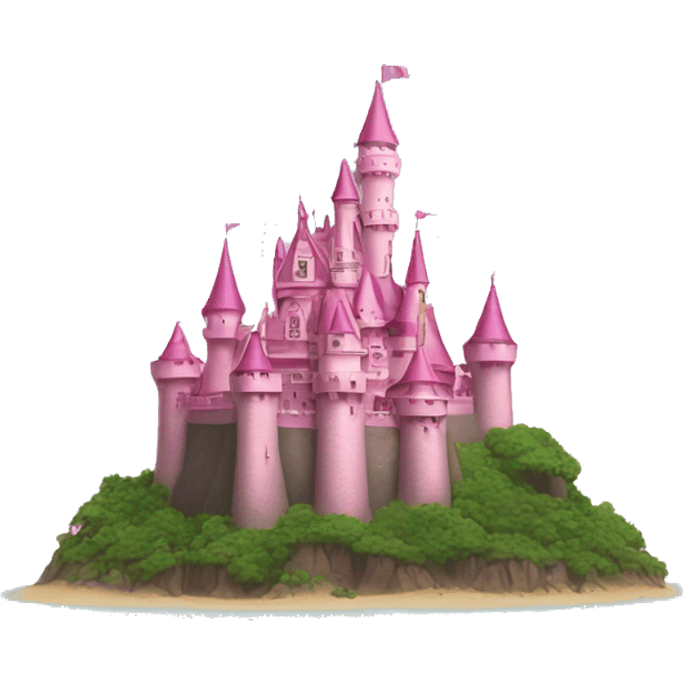 island with a pink Disney Castle  emoji