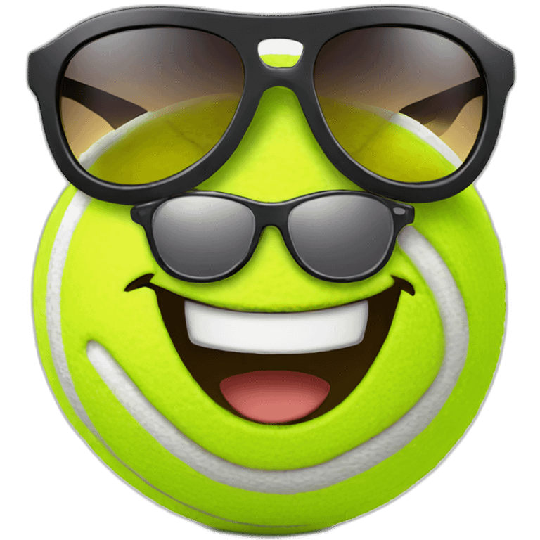 tennis ball in sunglasses smiling emoji