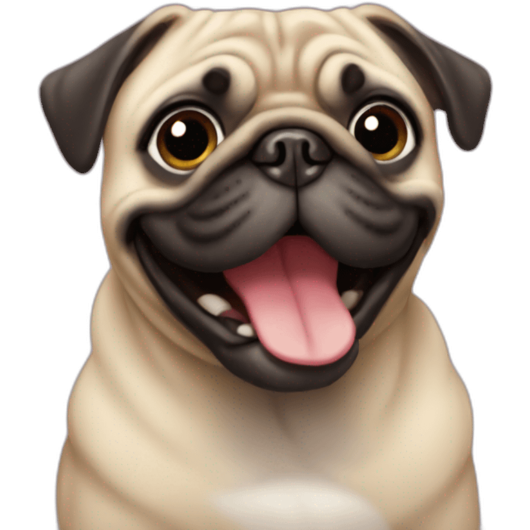 Pug smiling emoji