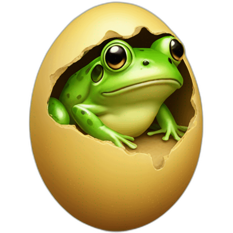 Frog in egg emoji