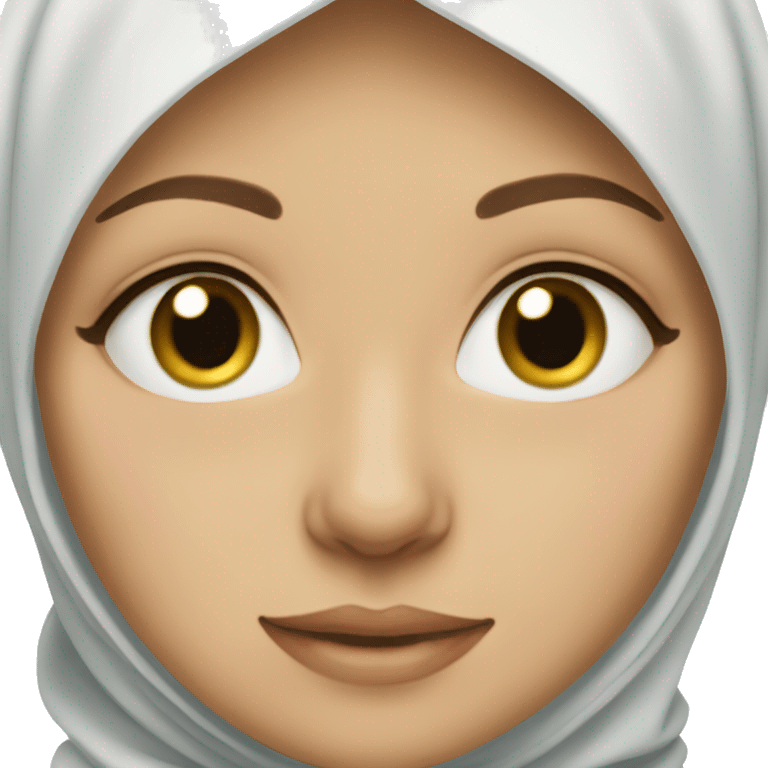 Hijabi with white cat, the cat has on the one eye Blue Eyes and on the other eye Green  emoji