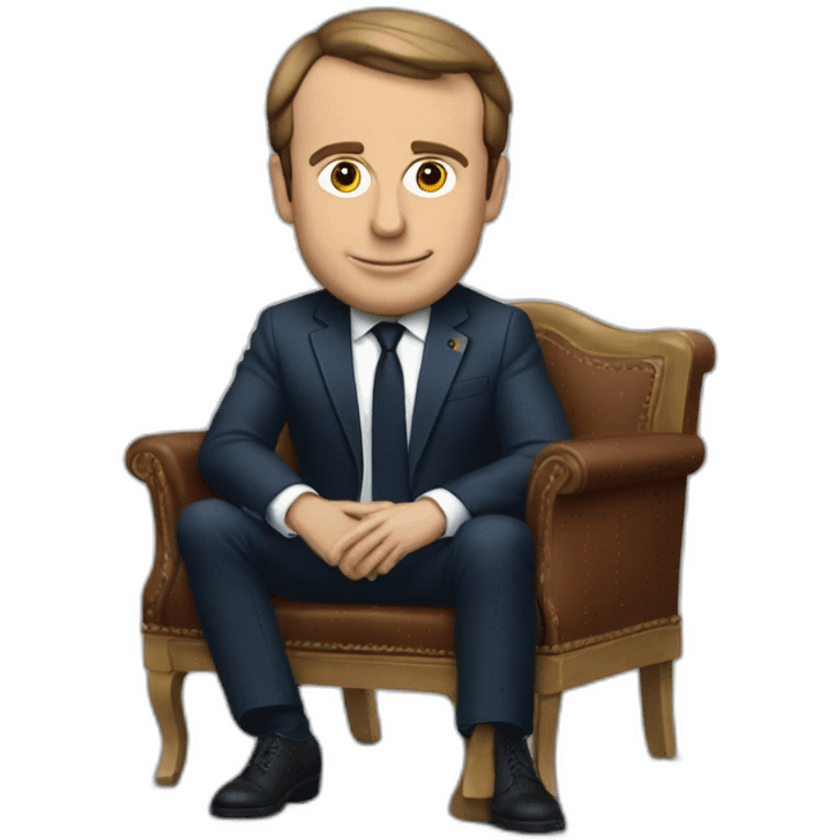 Macron assis sur un sanglier emoji