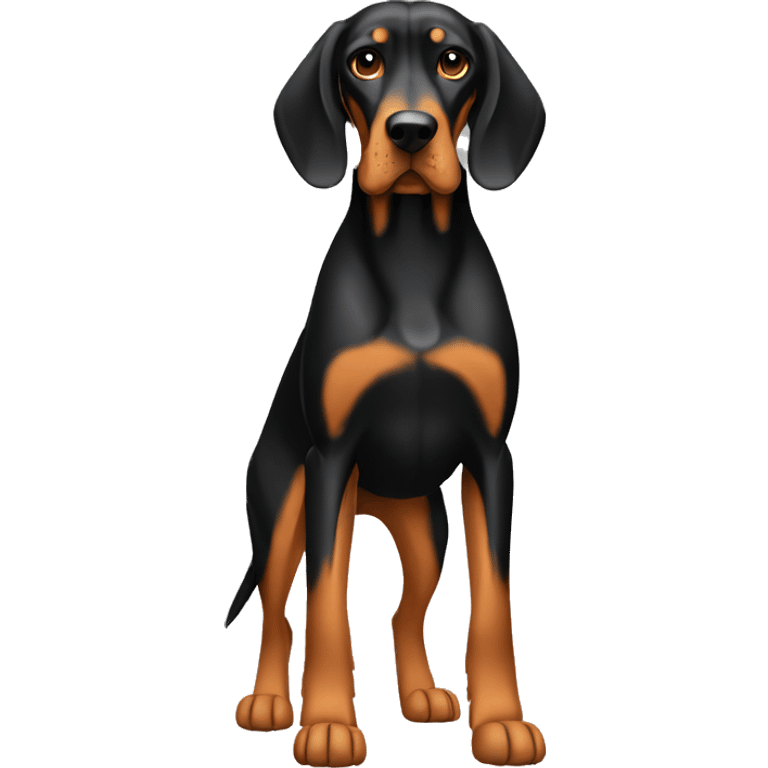 Black And Tan Coonhound Dog Breed Full Body emoji