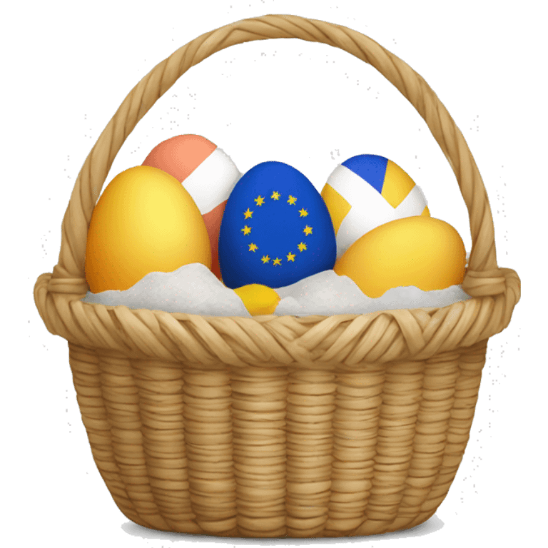 easter basket with eu flag eggs emoji