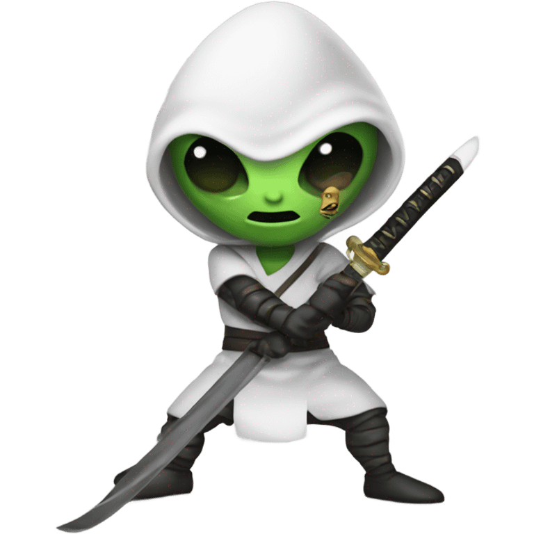 Alien with a katana emoji