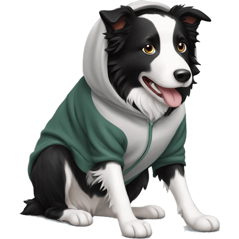 Border Collie with hoodie emoji