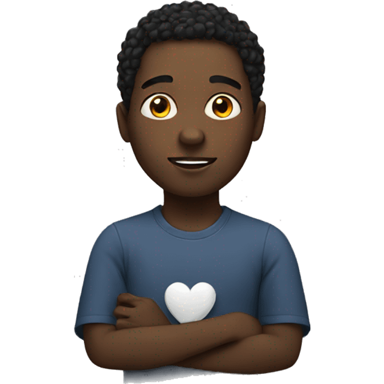 black person with heart emoji