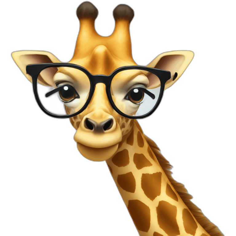 Giraffe wearing glasses emoji