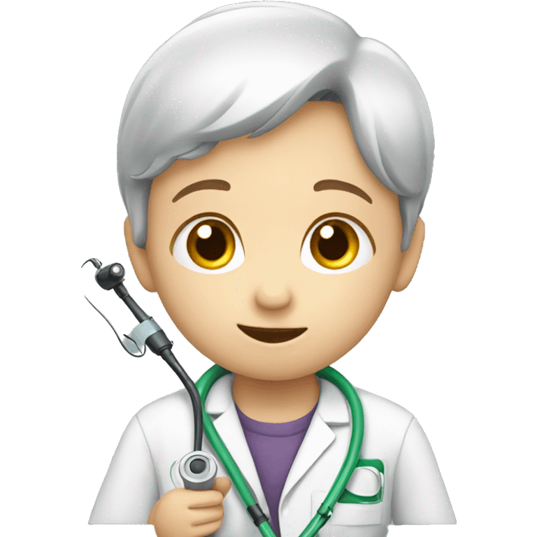 child with phonendoscope emoji