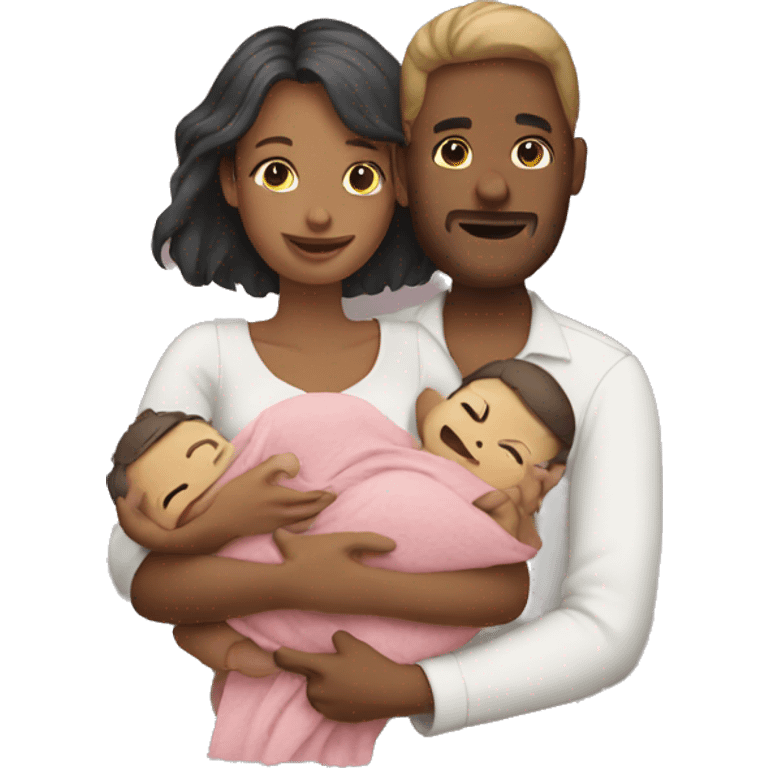 couple holding baby emoji