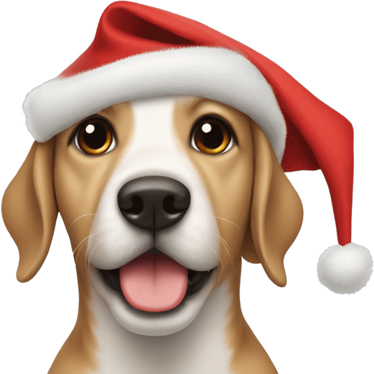 Dog with Christmas hat emoji