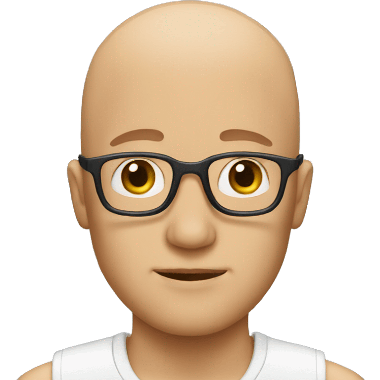 man with no hair and pilot glasses emoji