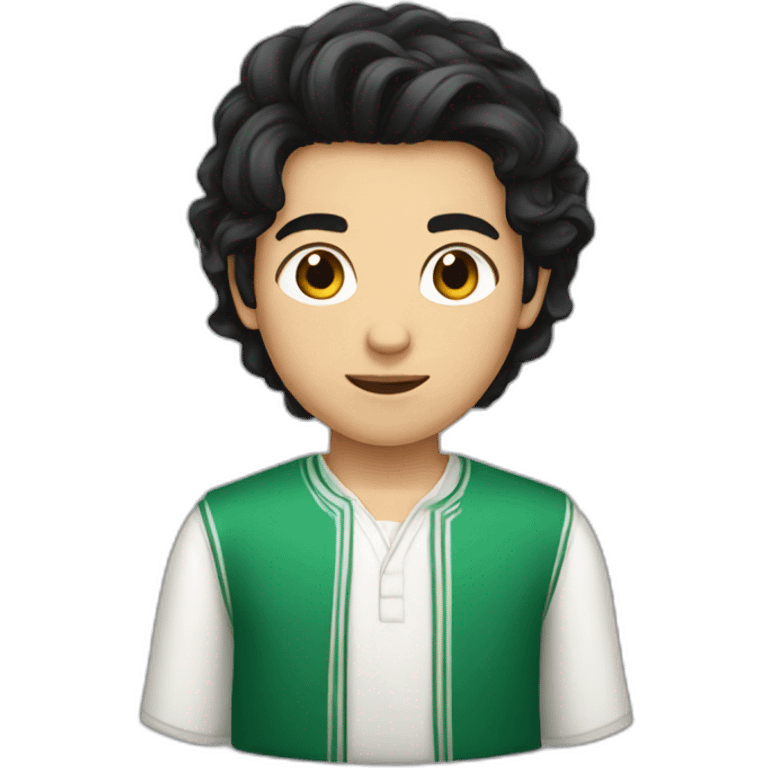 Black hair white Algerian boy emoji