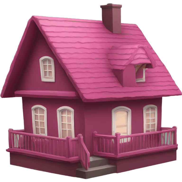 burgundy pink house emoji