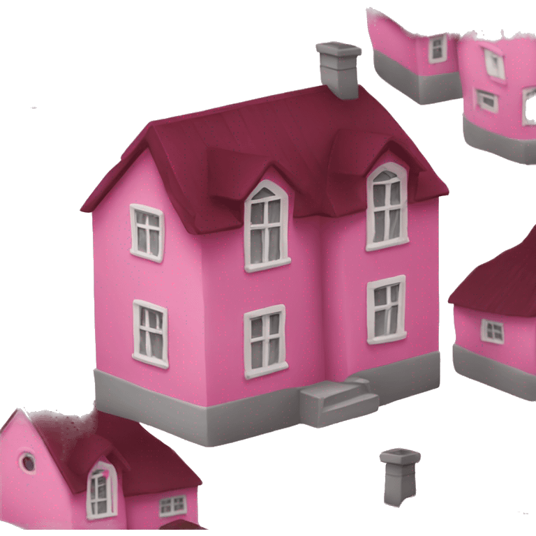 Burgundy pink house  emoji