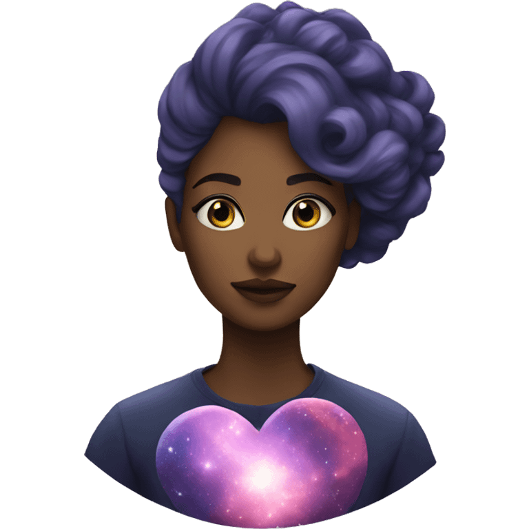 A woman with a galaxy heart emoji