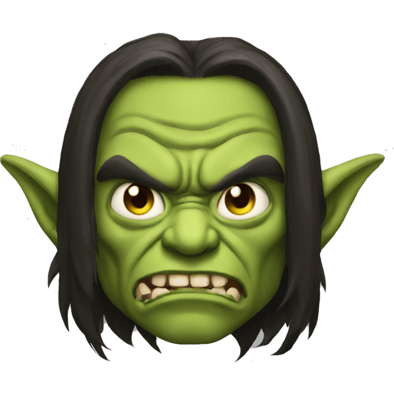 goblin dark long hair angry emoji