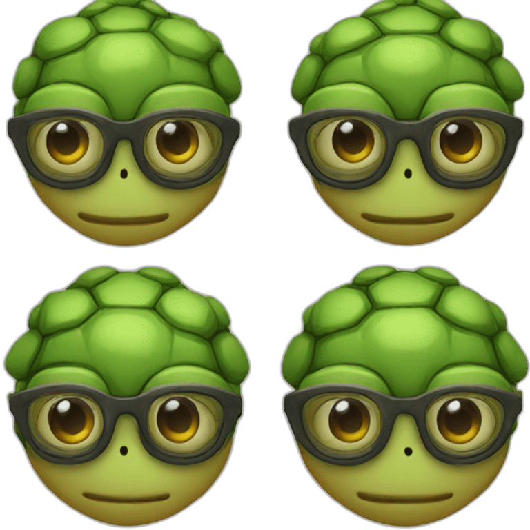 tortuga con lentes emoji