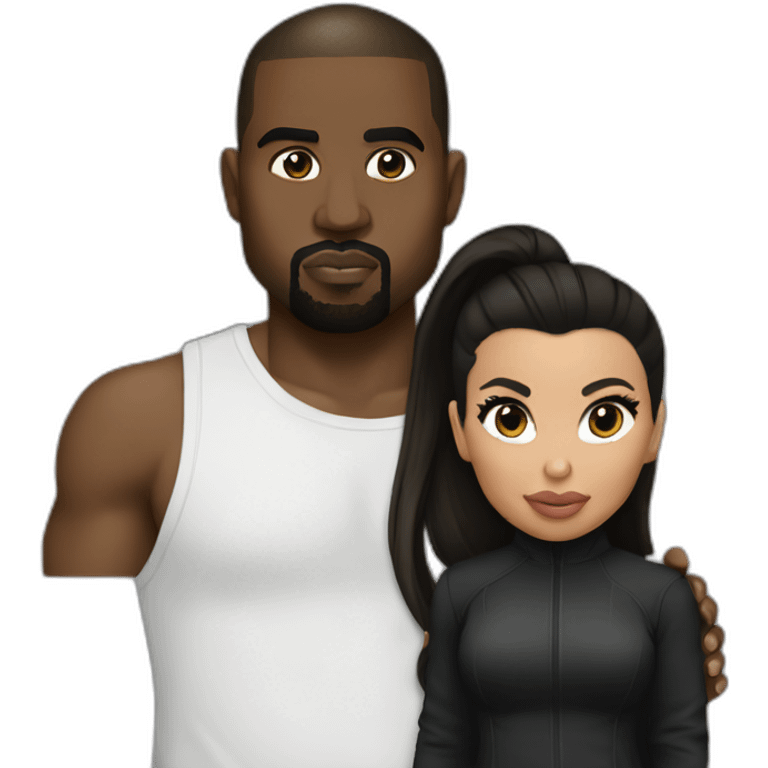 kim kardashian holding midget kanye emoji