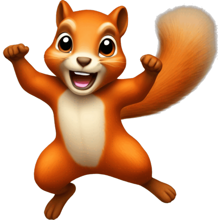 jumping squirrel orange burnt emoji