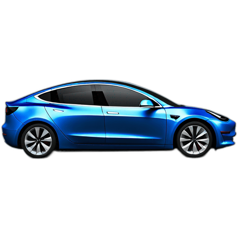 Blue Tesla model 3 emoji