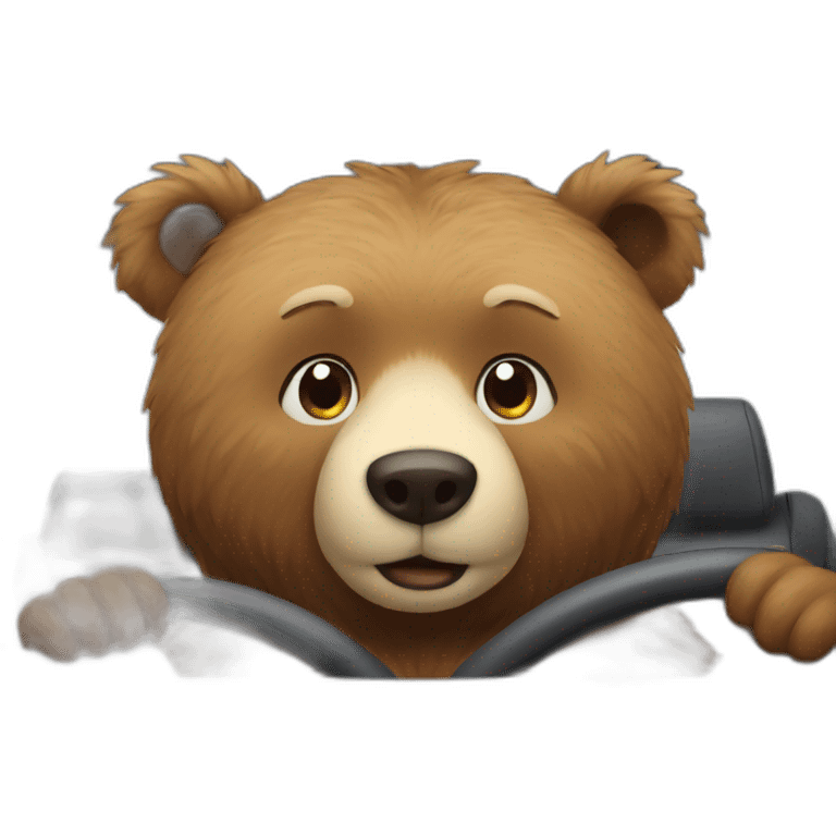 Bear in the car emoji