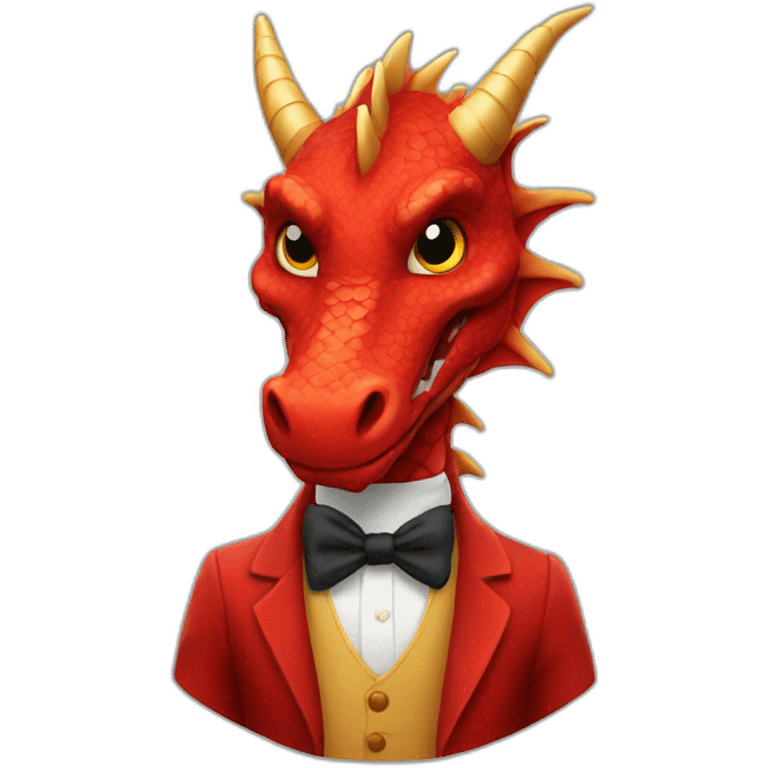 Elegant red dragon emoji