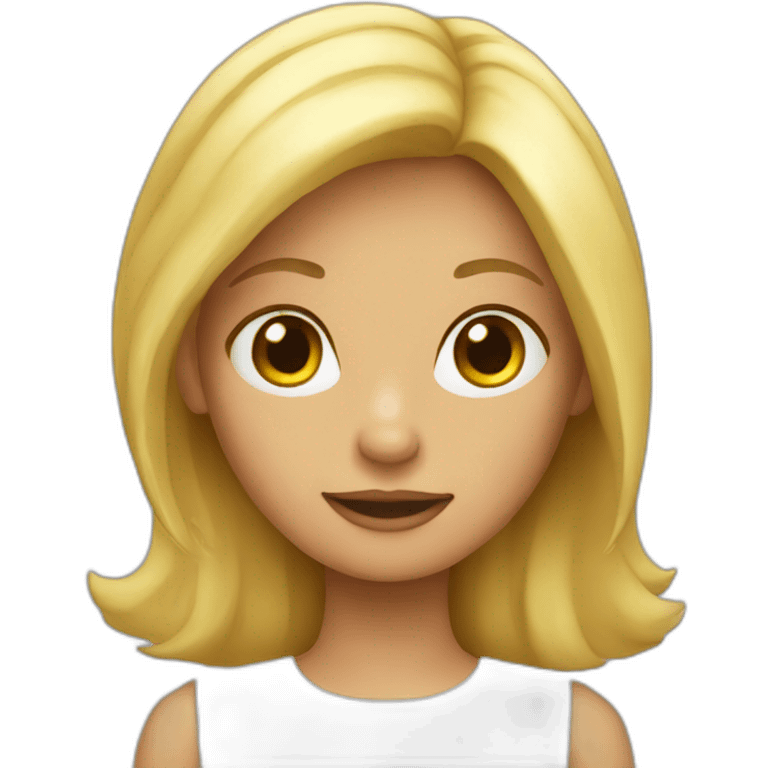 Blond girl at the MacBook  emoji