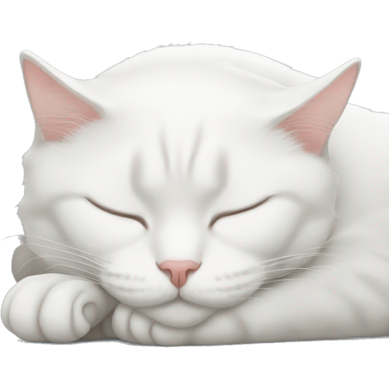 White cat sleeping  emoji