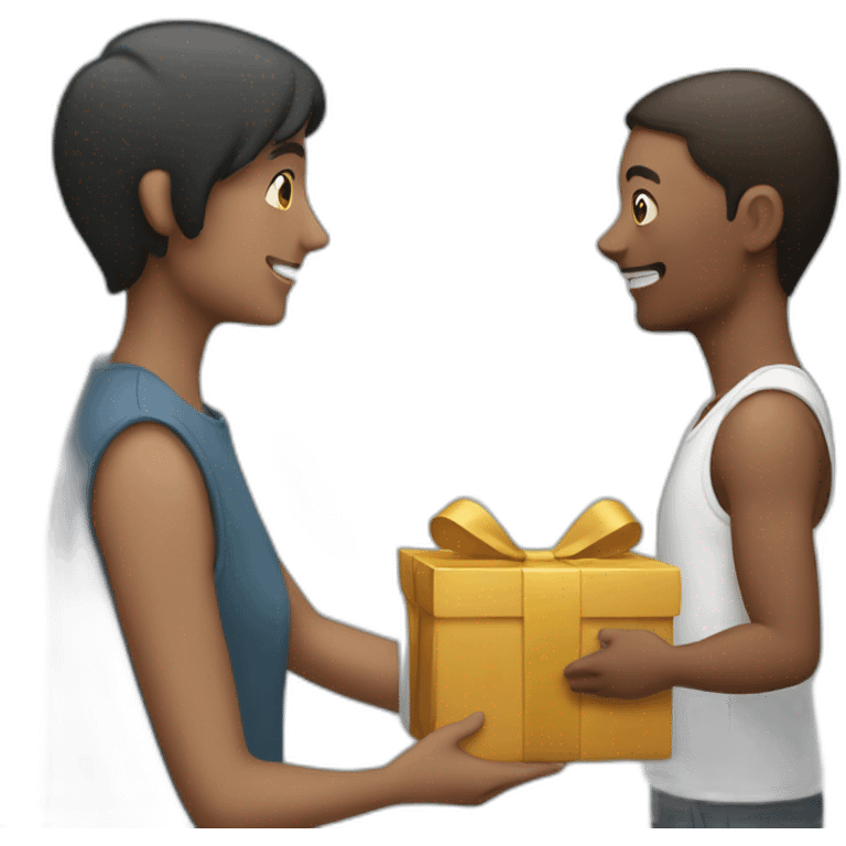 person gifting to another person emoji