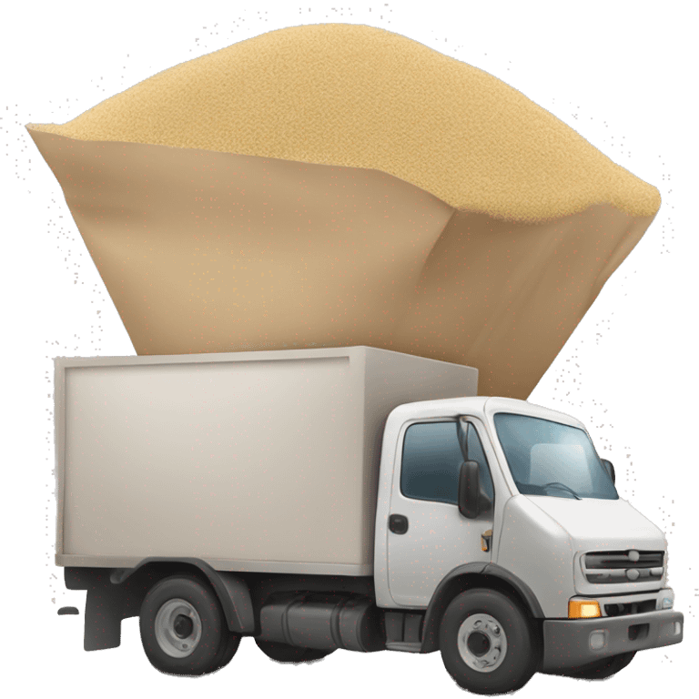 delivery truck bringing sand emoji