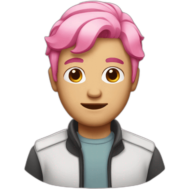 man with pink hair emoji