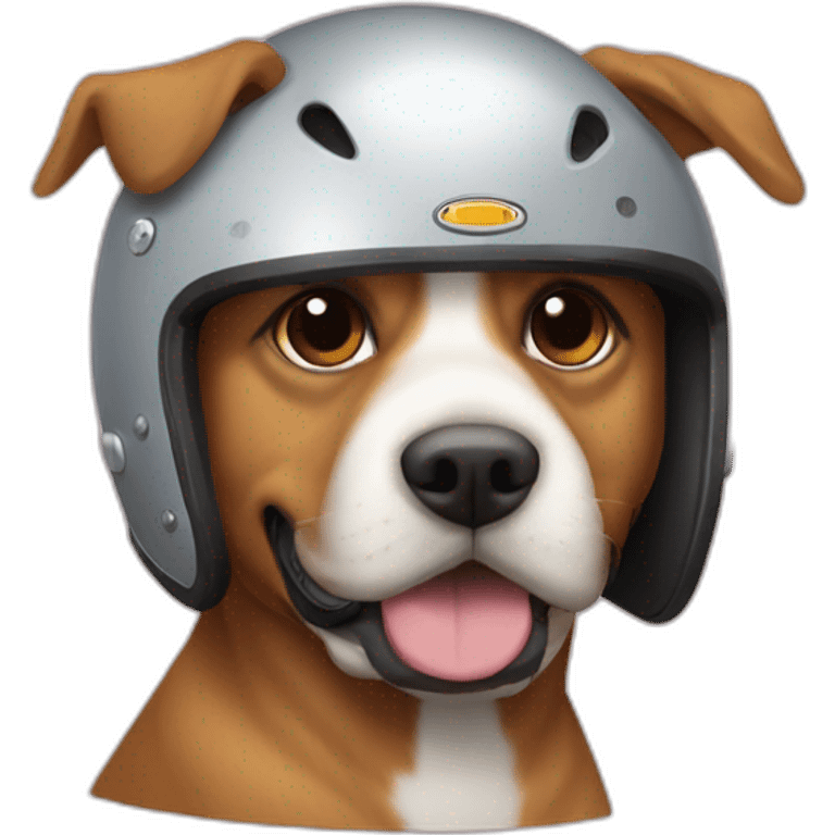 Perro con casco de moto emoji