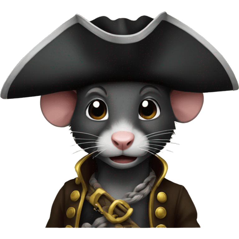 Black skin rat as pirate emoji