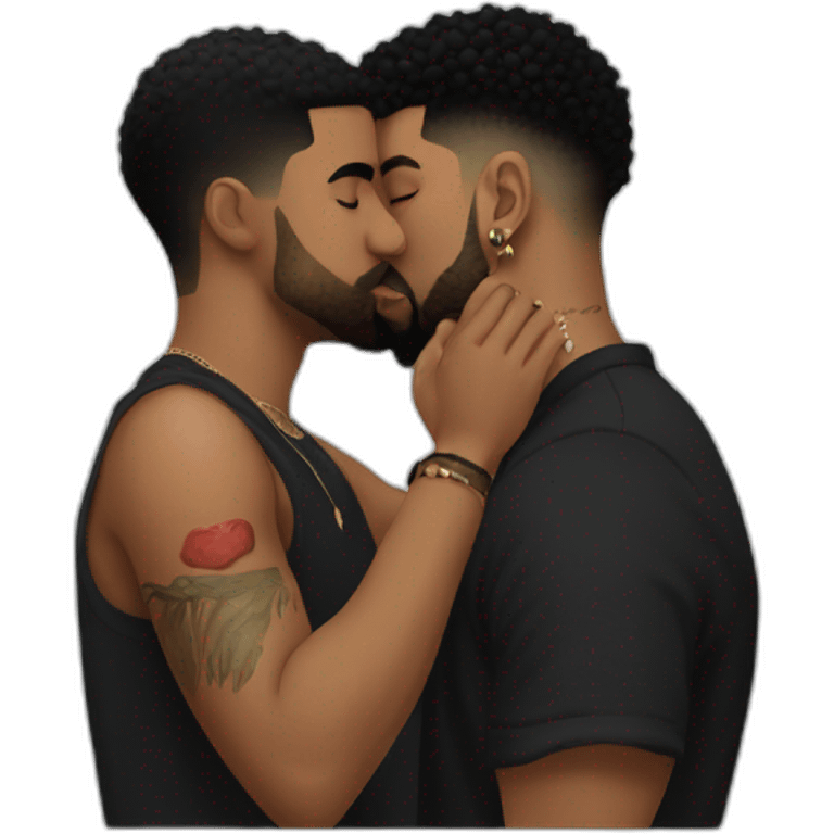 Drake kissing 21 Savage emoji