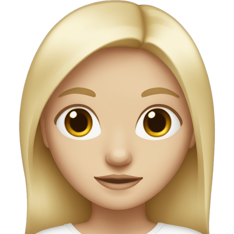  Blonde girl with brown light eyes and white skin emoji