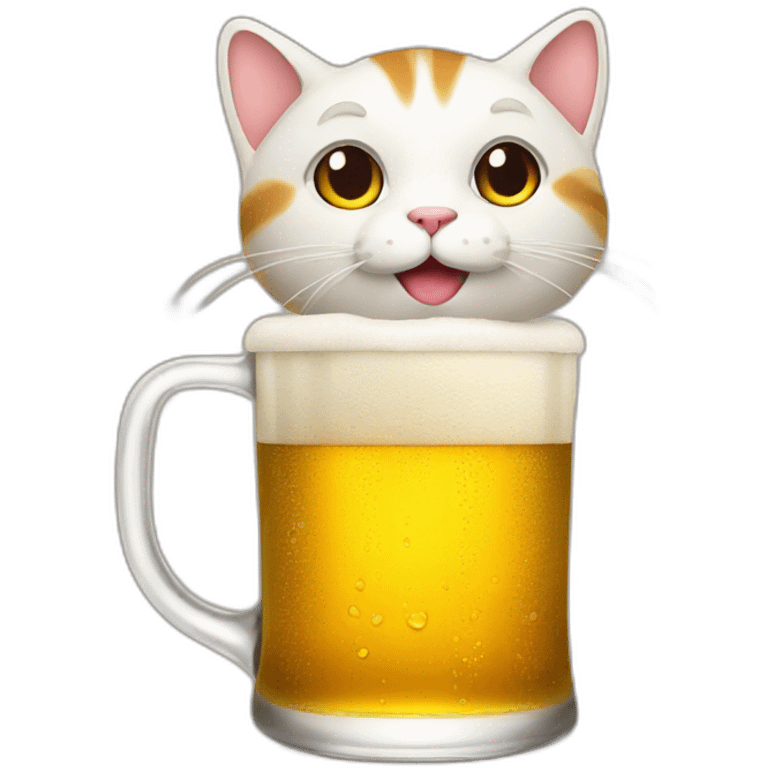 Cat-drink-beer emoji