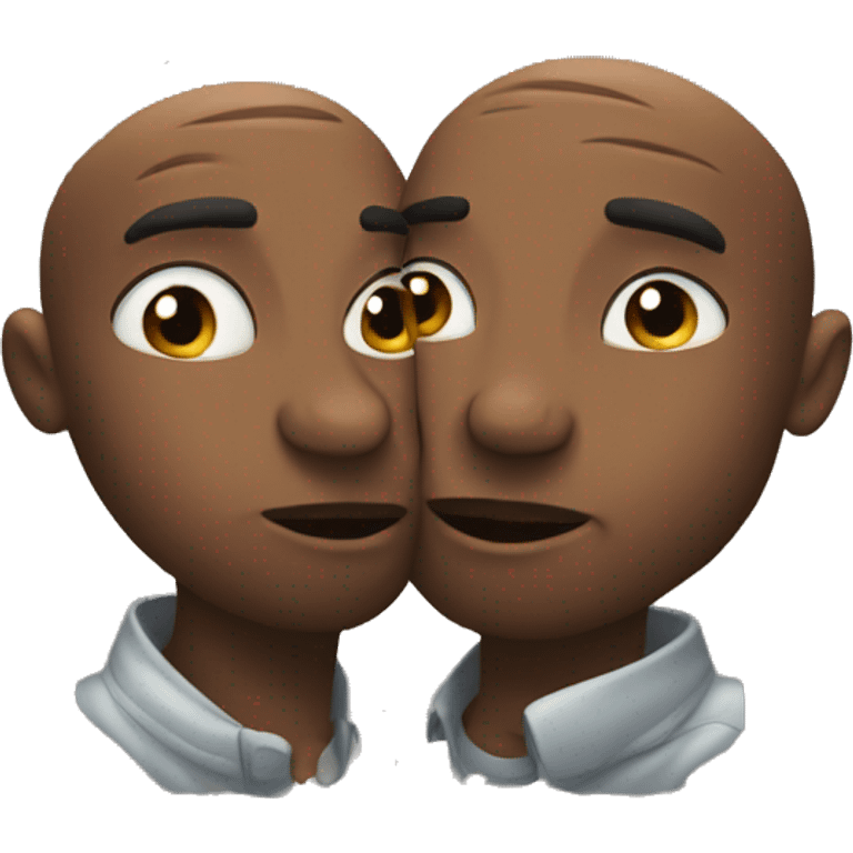 two men touching lips emoji