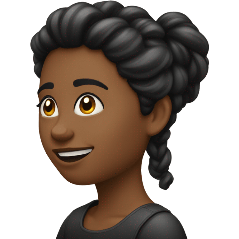 una chica  con una bincha con pelo negro emoji