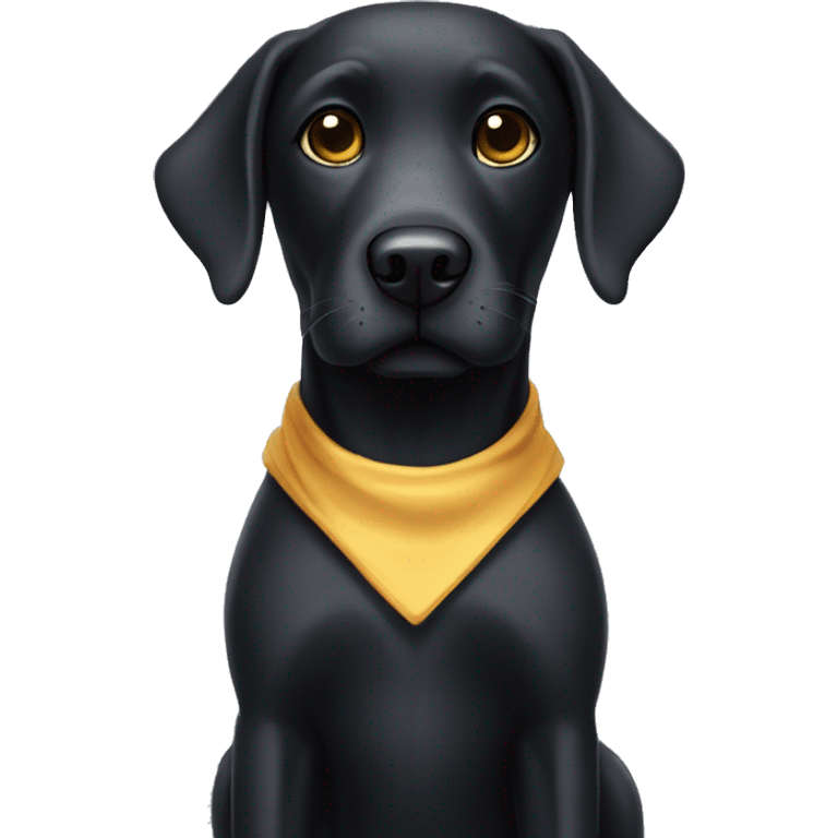 A black lab with a costume emoji