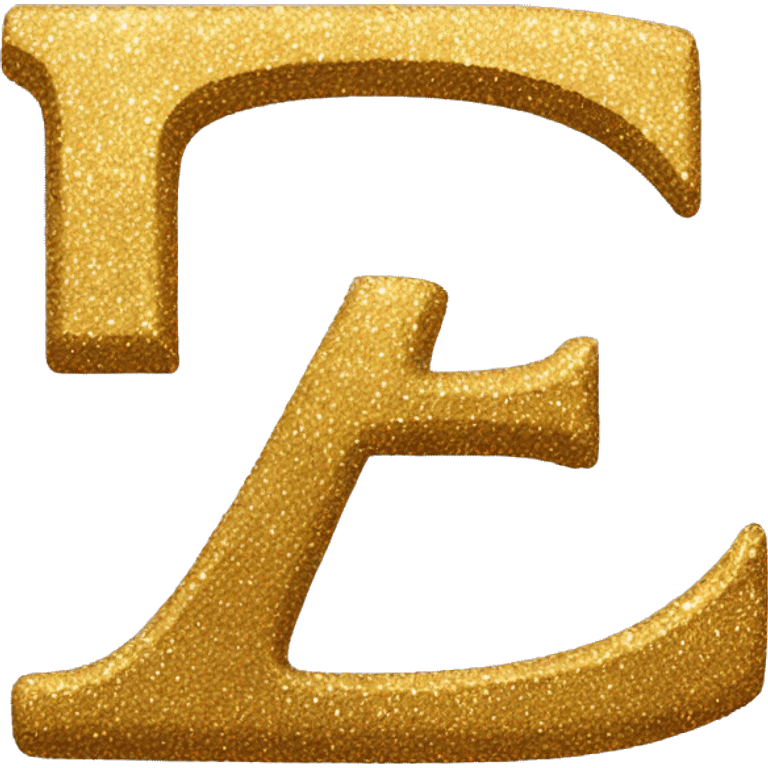 Golden glitter letter e emoji