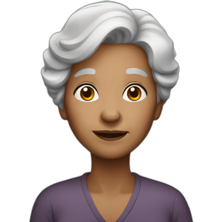 Old woman grey hair emoji