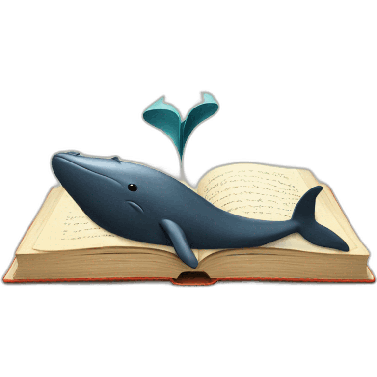 whale writing in a book emoji