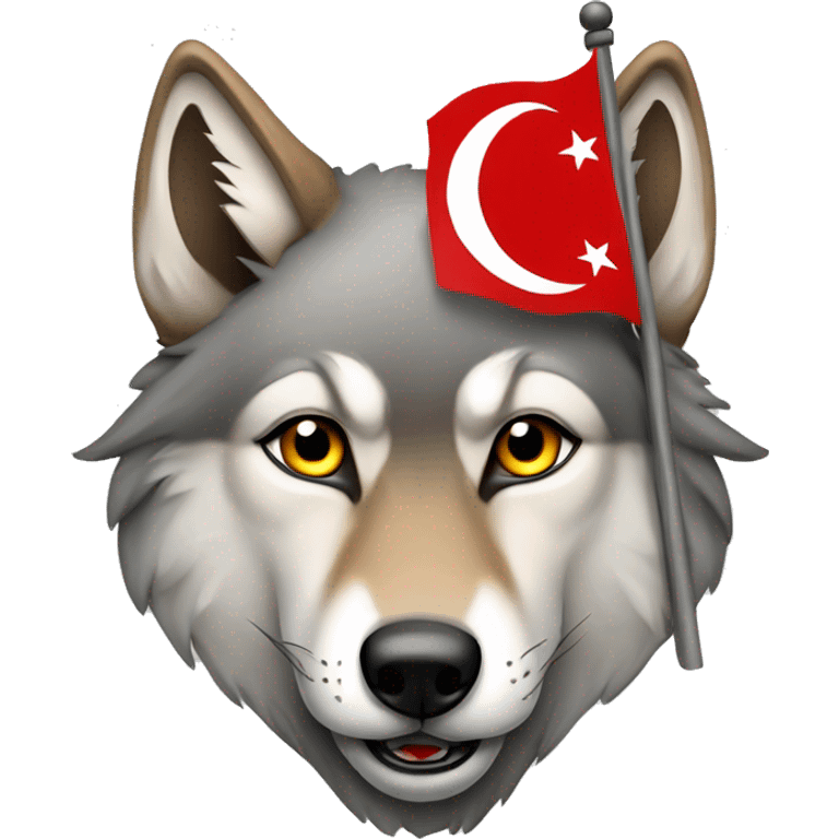 wolf with turkish flag as background emoji