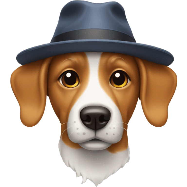 Dog wearing hat emoji